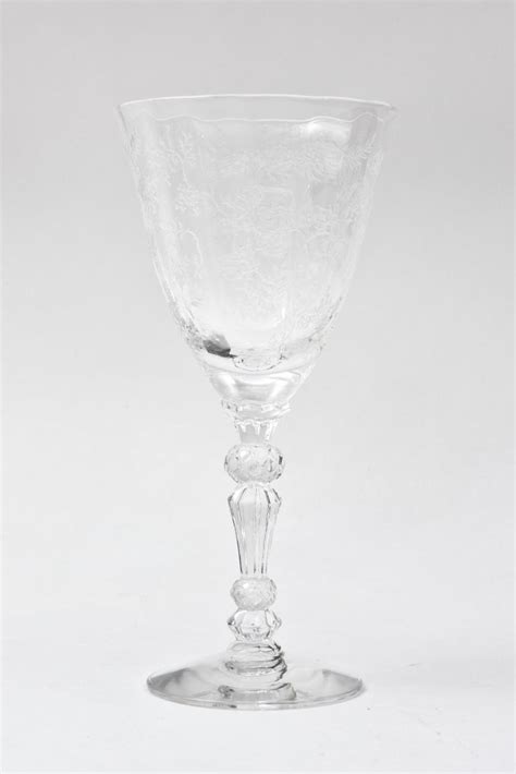 Set of 12 Crystal Wine Glasses, Intricate Jeweled Stem Vintage at 1stDibs