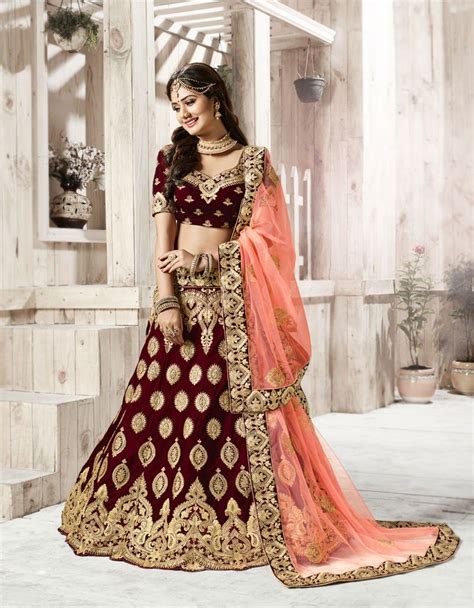 Maroon ghagra choli | Designer bridal lehenga choli, Lehenga, Bridal ...