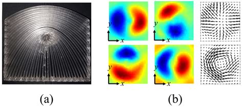 (a) 3D printed q-plate with q = 1/2. (b) Transverse amplitude ...