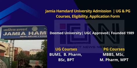 Jamia Hamdard University Admission 2023 | Courses, Fees