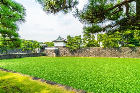 Beautiful Old Architecture Imperial Palace Castle with Moat and Stock ...