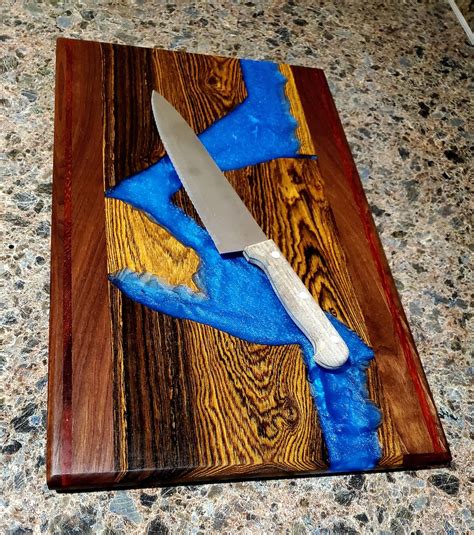 Handcrafted Exotic Wood and Epoxy Resin Cutting Board: Bocote | Etsy