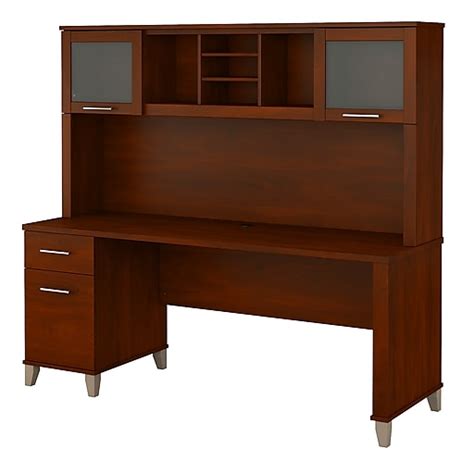 Bush Furniture Somerset 72W Office Desk with Hutch, Hansen Cherry ...