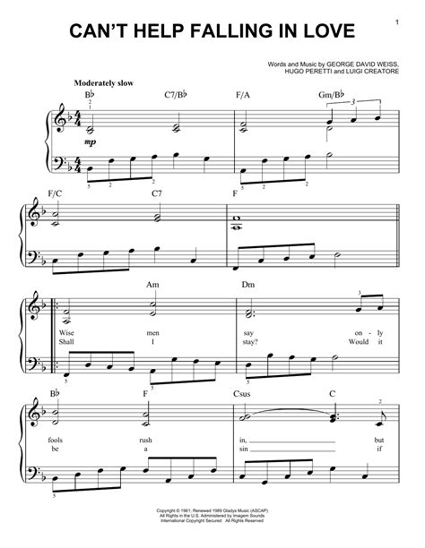 Can't Help Falling In Love | Sheet Music Direct