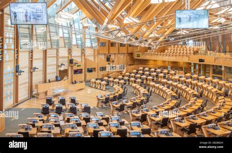 Scottish Parliament Debating Chamber Stock Photo - Alamy