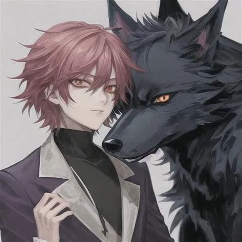 Demon anime boy with a wolf boy