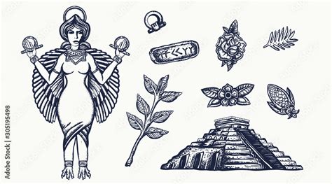 Ancient Sumerian Civilization. Old school tattoo collection ...