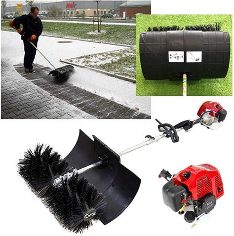 Electric Handheld Sweeper, 52cc Gas Power Sweeping Broom, 1-Cylinder 2-Stroke Walk Behind ...