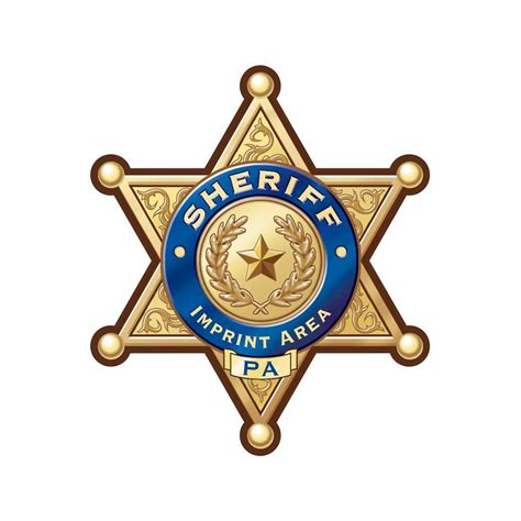 Custom Gold 6-Point Sheriff Sticker Badge