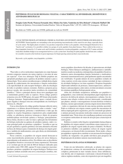 (PDF) Cyclic peptide from plant biomass: Chemical features and diversity, biosynthesis and ...