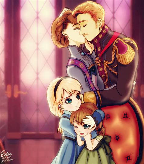 Elsa, Anna and their Parents - Frozen Fan Art (38780165) - Fanpop