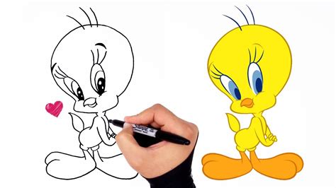 How to Draw Tweety | Draw So Cute Cartoon | كيفية رسم تويتي | تعلم الرسم للاطفال والمبتدئين ...