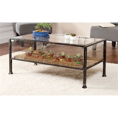 Southern Enterprises Terrarium Glass Display Coffee Table in Black - Walmart.com