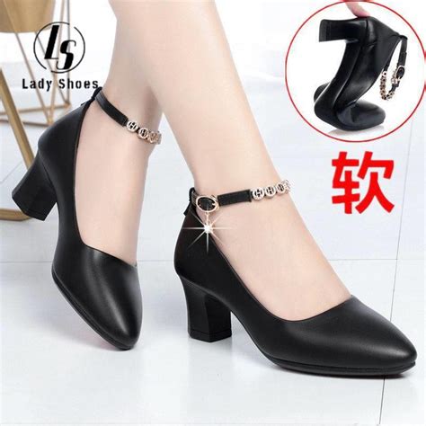 2 inches School shoes with heels Block heels Soft leather | Shopee Philippines