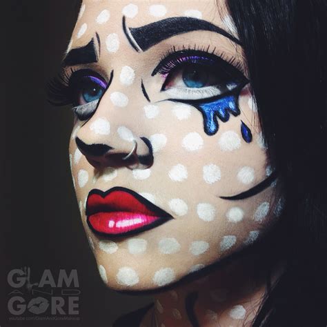 Comic book / Pop art inspired face paint. For more makeup looks and tutorials: www.instagram.com ...