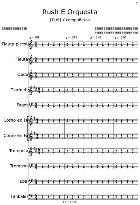 Rush E Orquesta - Sheet music for Piccolo, Flute, Oboe, Clarinet ...