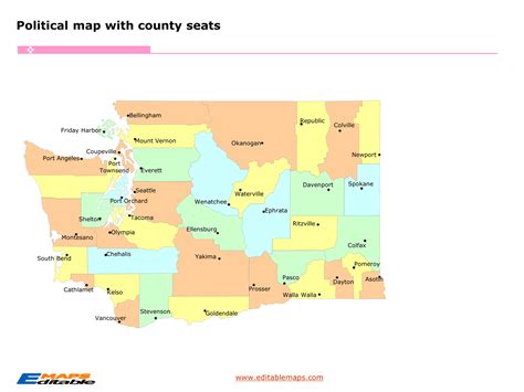 Washington county map - Editable PowerPoint Maps