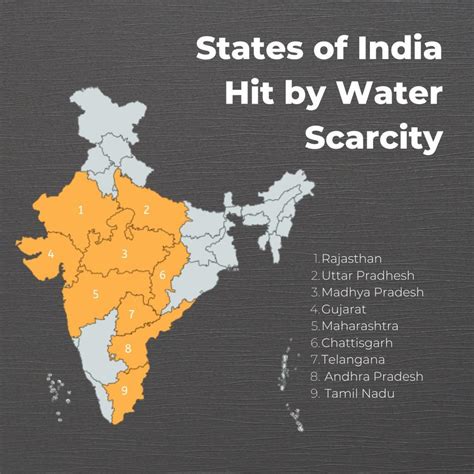 Depict on the map of India areas facing water scarcity.Also highlight ...