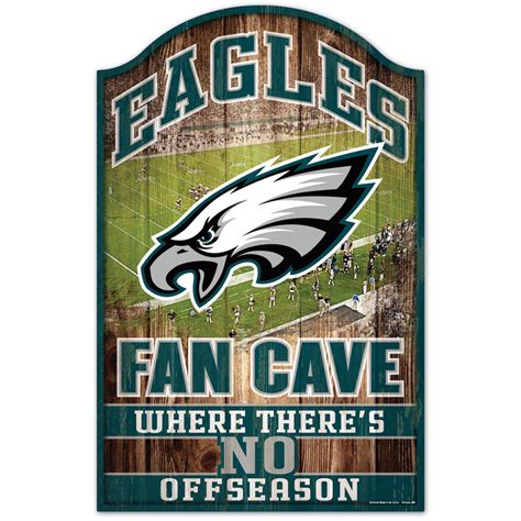 Philadelphia Eagles Fan Cave 11" x 17" Wood Sign | Dynasty Sports & Framing