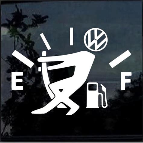 Vw Volkswagen Funny Gas Gauge Window Decal Sticker For Cars And Trucks | Custom Made In the USA ...