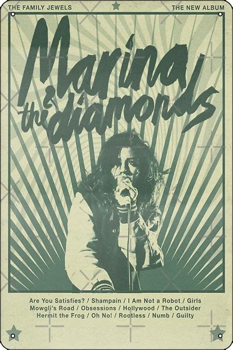 Amazon.com : Marina and The Diamonds The Family Jewels Album Concert Poster Metal Tin Sign 12 X ...