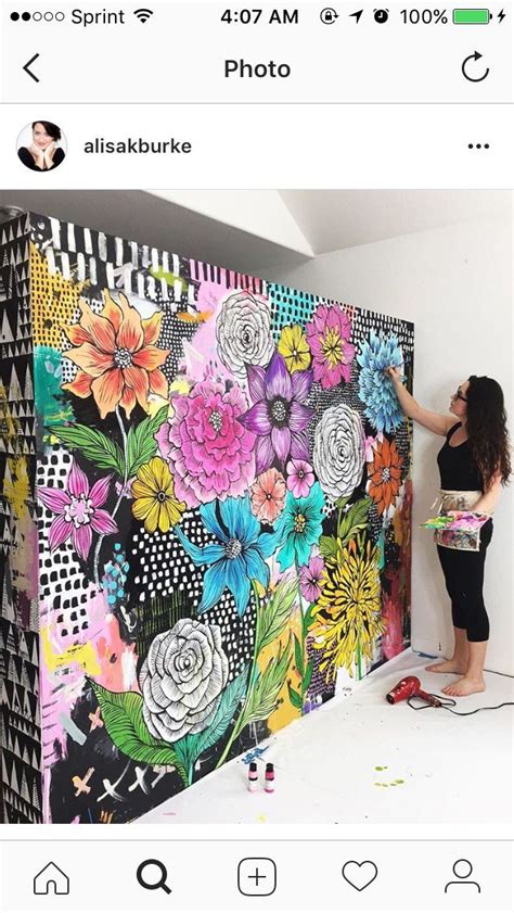 floral mural | Wall murals diy, Wall murals, Mural