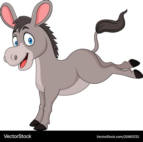 Cartoon happy donkey Royalty Free Vector Image