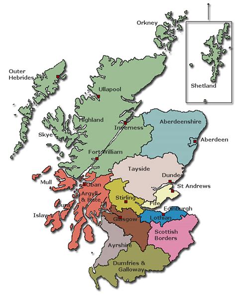 Scotland Map Regional Political