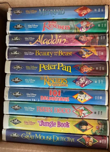 RARE WALT DISNEY Classic Lot Of 10 Collectable VHS Tapes Black Diamond Animation $54.12 ...