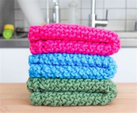 Easy Knit Dishcloth / Washcloth Crochet Dish Cloth Free Pattern, Knitted Washcloth Patterns ...