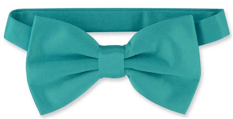 Mens Dress Vest & BowTie Solid Teal Color Bow Tie Set