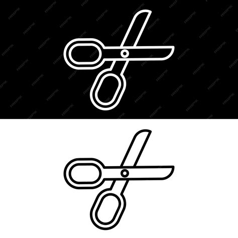 Premium Vector | Scissors icon vector black and white version design