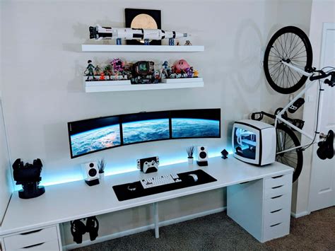 Download White Gaming PC Setup Picture | Wallpapers.com