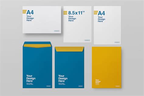 A4, US Letter & C4 Envelopes Mockup - Payhip