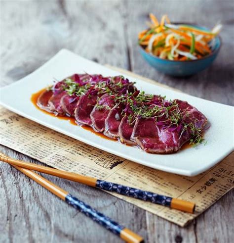 Beef Tataki with Ponzu-Style Dressing and Vegetables | Recipe | Simply Beef & Lamb