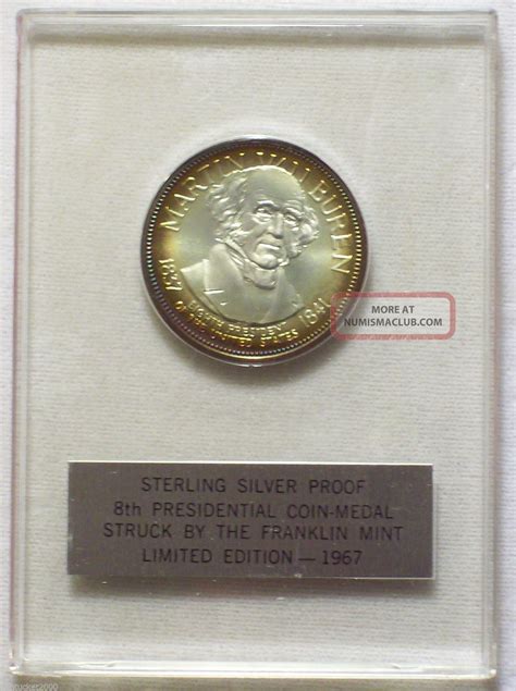 ☛1967 Sterling Silver Presidential Coin Medal Martin Van Buren 1¼ ...