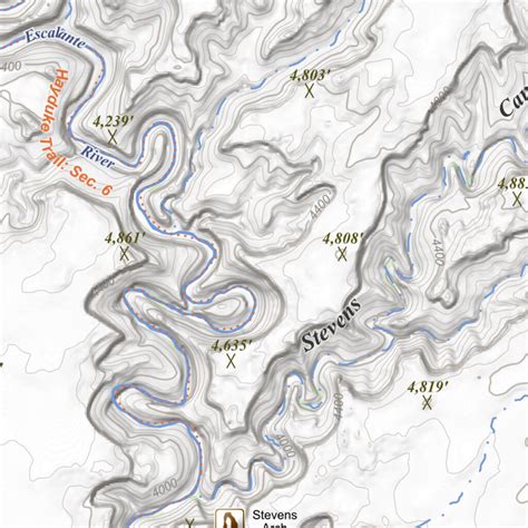 Lower Escalante River, Utah 15 Minute Topographic Map by Apogee Mapping, Inc. | Avenza Maps