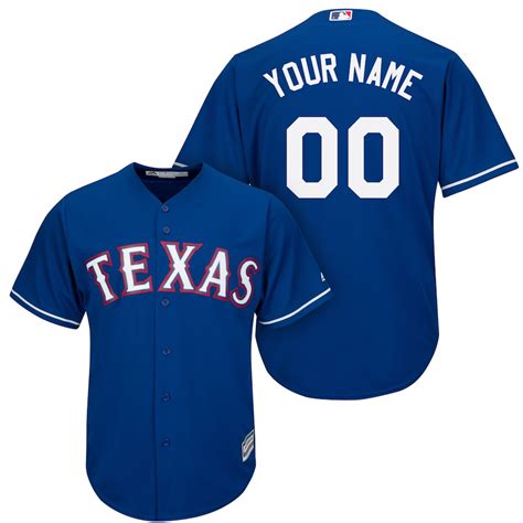 Majestic Texas Rangers Royal Cool Base Custom Jersey