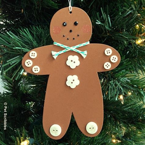 DIY Gingerbread Men Ornaments - Pet Scribbles