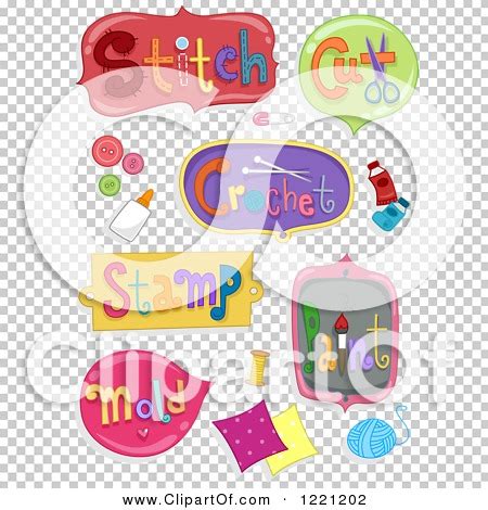 Clipart of Arts and Crafts Labels - Royalty Free Vector Illustration by ...