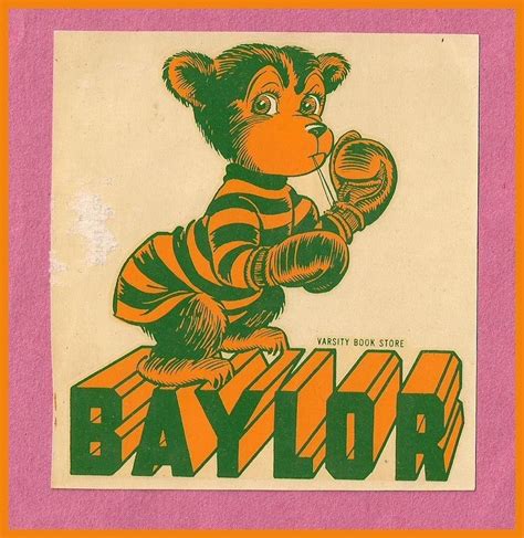 Baylor Mascot Decal Circa 1960 | College decals, Baylor, Mascot