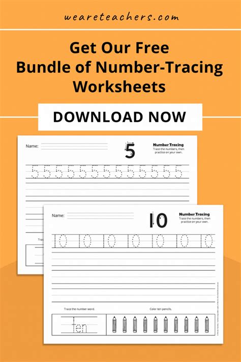 two worksheets with the words get our free bundle of number - tracking worksheets