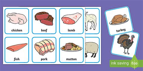 Meat Matching Cards (teacher made) - Twinkl