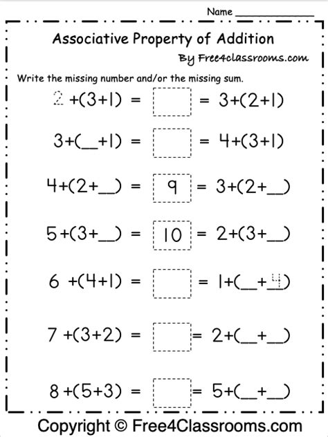 Free Associative Property of Addition Worksheet - Free Worksheets ...