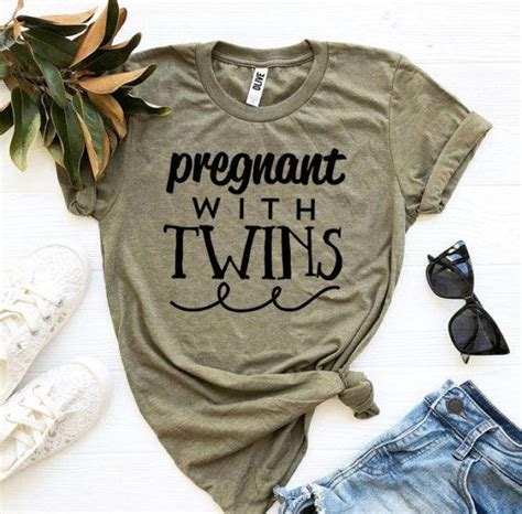 Pregnant With Twins Shirt Maternity Tshirt Mothers Day | Etsy