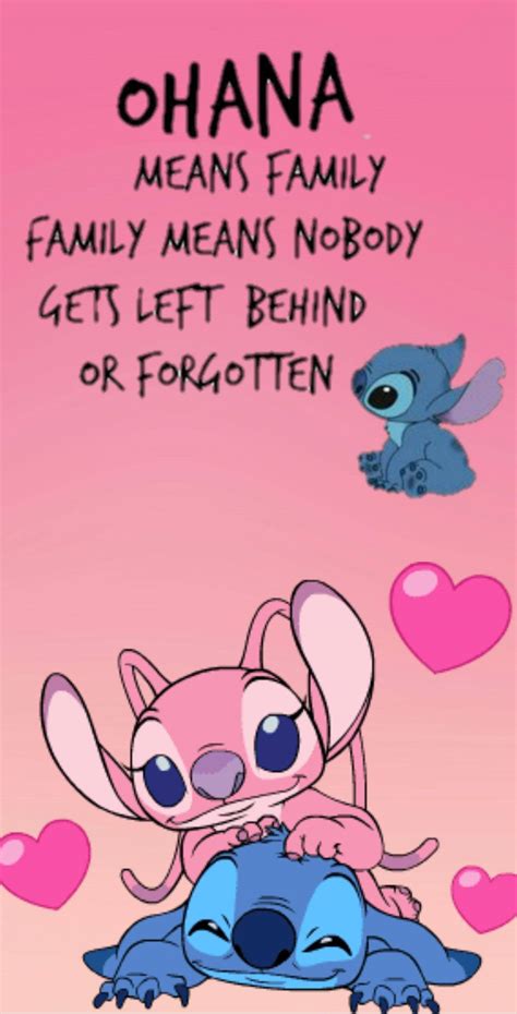 Download Angel And Stitch Ohana Quote Wallpaper | Wallpapers.com