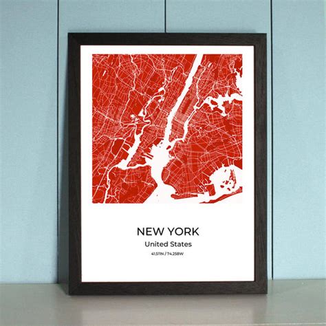 New York City Map Wall Art