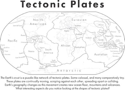 Tectonic Plate Map Worksheet