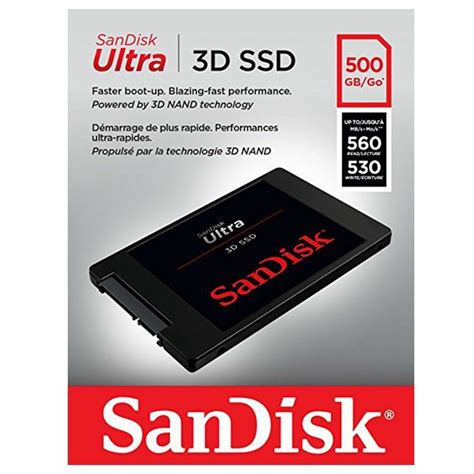 Sandisk SSD 500GB Ultra 3D Internal Solid State Drive Laptop 2.5" 3D Nand SATA III 560MB/s