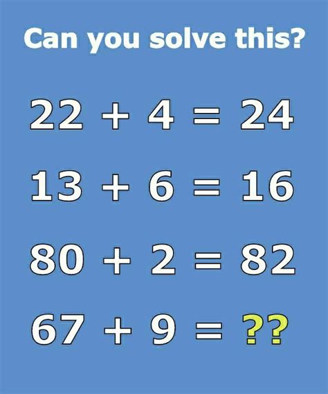 can you solve this tricky puzzles? | Maths puzzles, Math genius, Math puzzles brain teasers